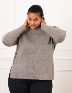 Pull irisé ajouré taupe