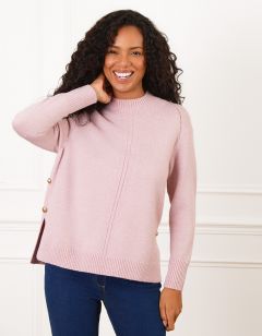 Pull irisé ajouré rose