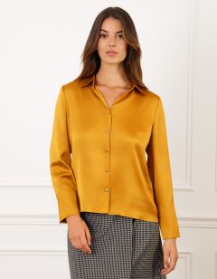 Chemisier satiné ocre