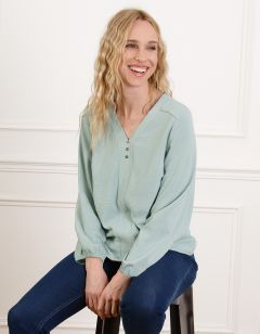 Blouse col V vert clair