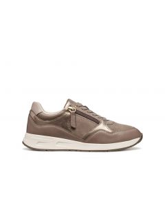 Baskets basses zip beige