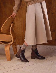 Bottines cuir marron