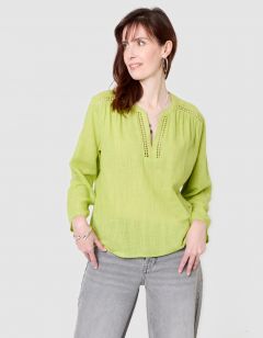 Blouse légère coton vert
