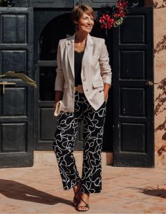 Pantalon léger motif noir