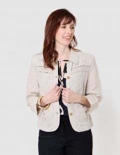 Veste légère lin beige