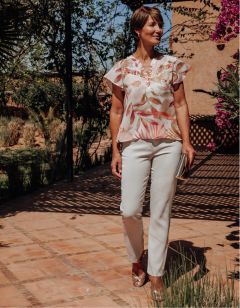 Pantalon tailleur beige
