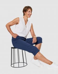 Pantacourt coton bleu