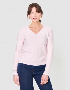 Pull fantaisie coton rose