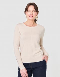 Pull maille fine beige