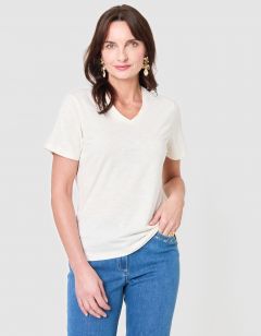 T-shirt coton modal écru