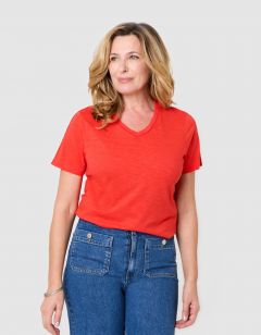 T-shirt coton modal rouge