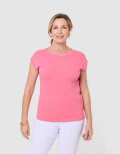 T-shirt coton lin rose