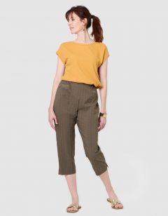 Pantacourt droit kaki