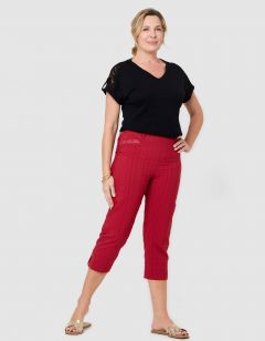 Pantacourt droit rouge