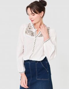 Chemisier brodé blanc