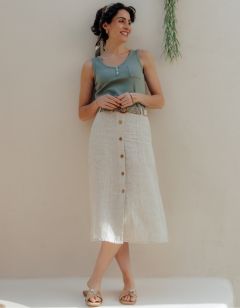 Jupe longue lin beige