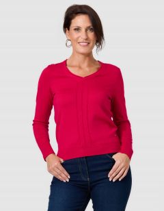 Pull fantaisie framboise