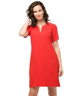 Robe chic crepe rouge Christine Laure