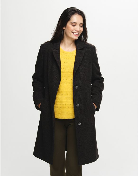 manteau lainage noir femme