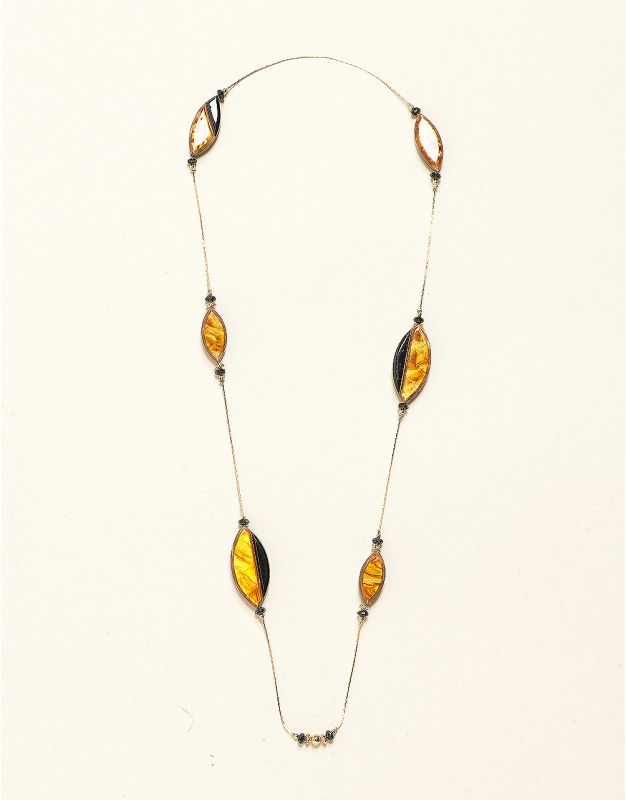 Sautoir doré marron