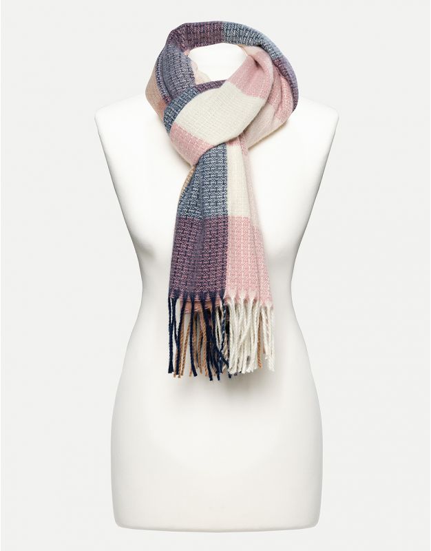 Echarpe carreaux rose