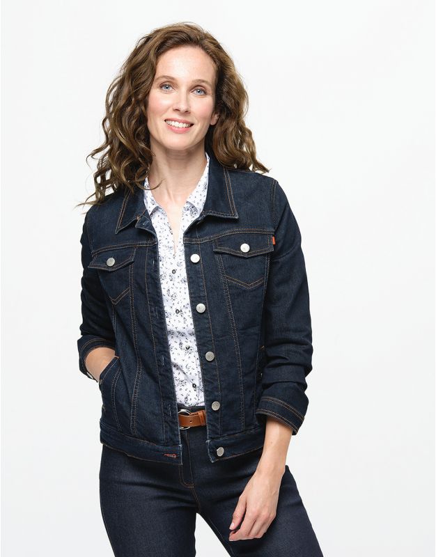 Veste en jean bleu brut