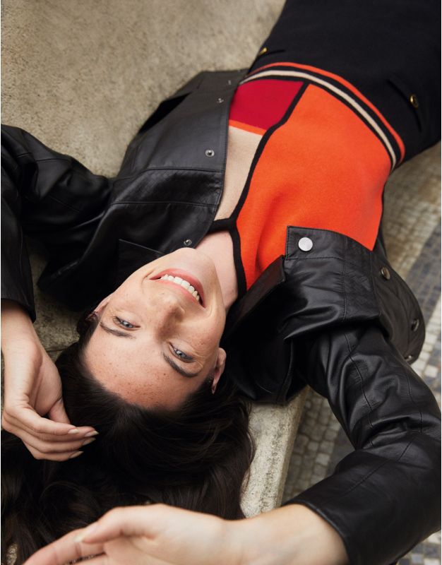 Veste 100% cuir noir