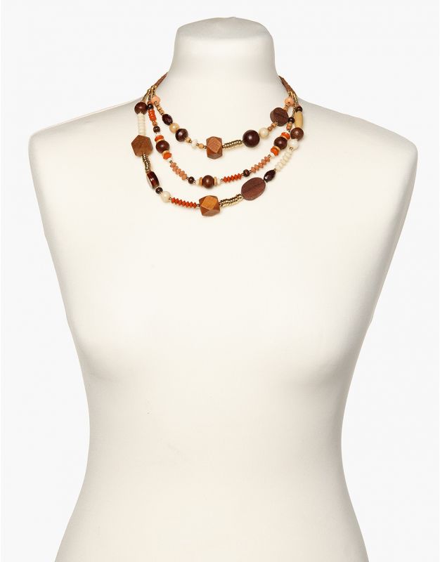 Collier triple marron