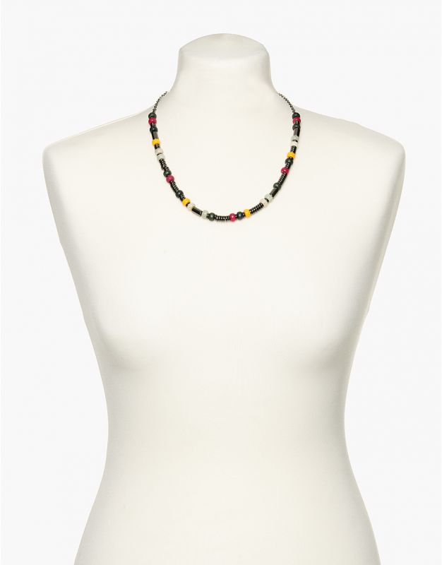 Collier à perles jaune