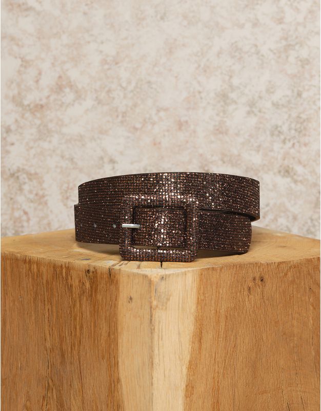 Ceinture strass marron