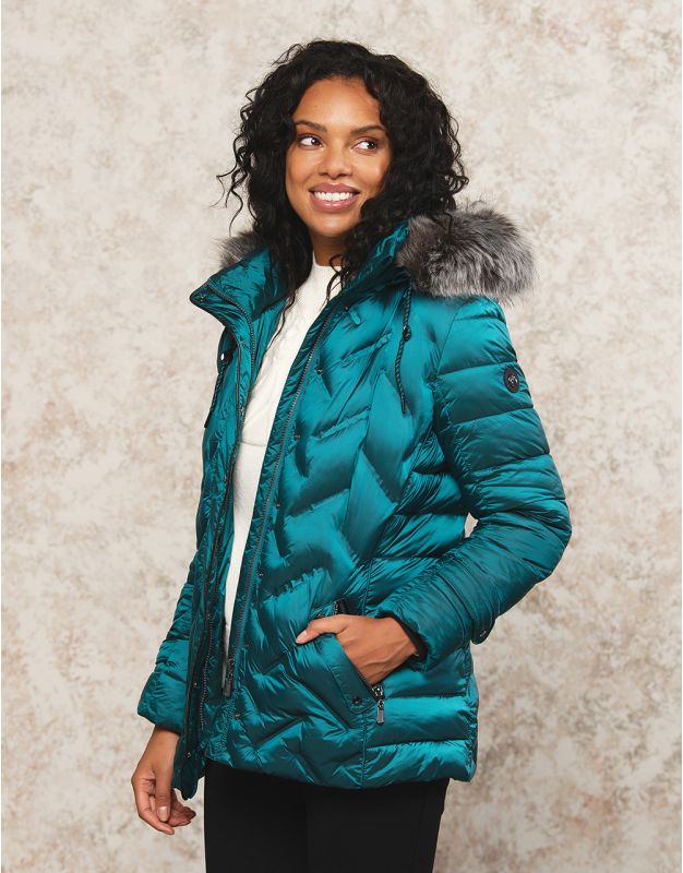 Doudoune irisée à capuche