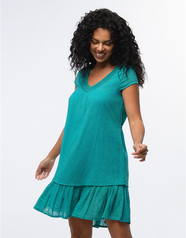 Robe gaze de coton vert