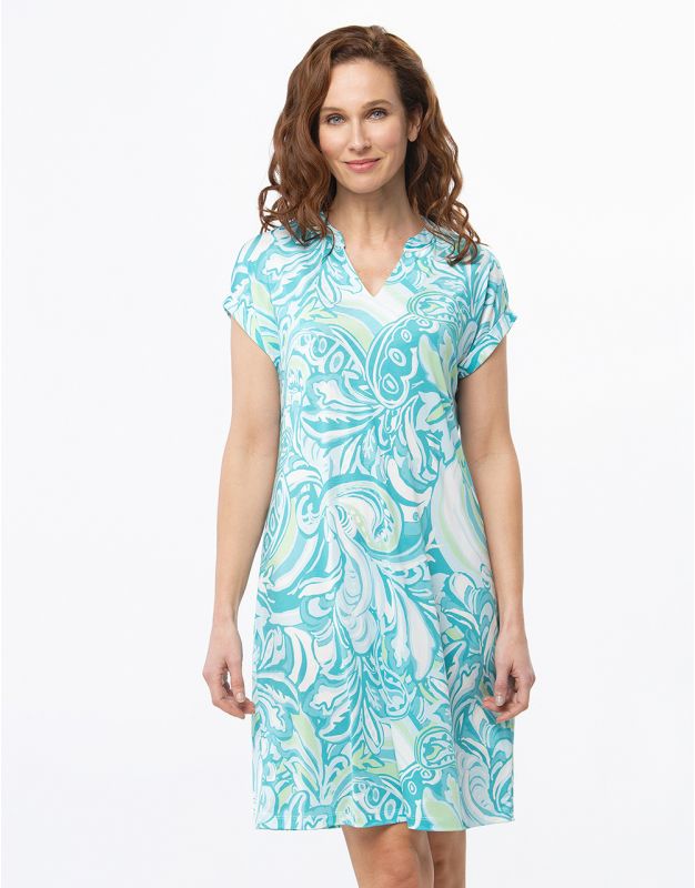 Robe chic imprimé bleu