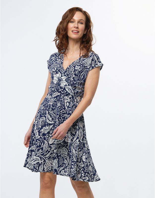 Robe bleu imprimé fleuri