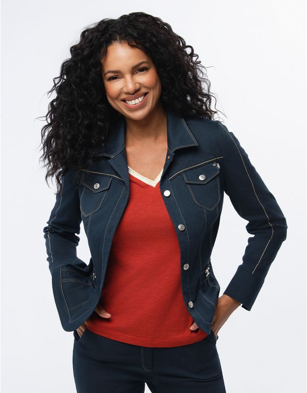 Veste coton bleu marine