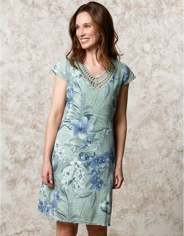 Robe gaze de coton vert