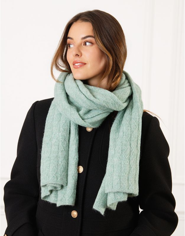 Echarpe torsades vert