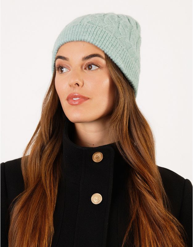 Bonnet torsades vert