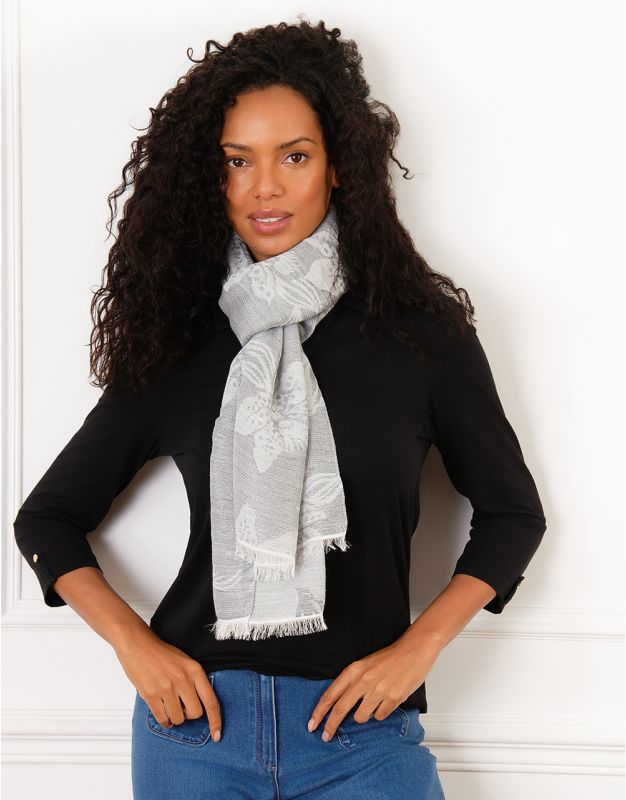 Foulard chic gris motif
