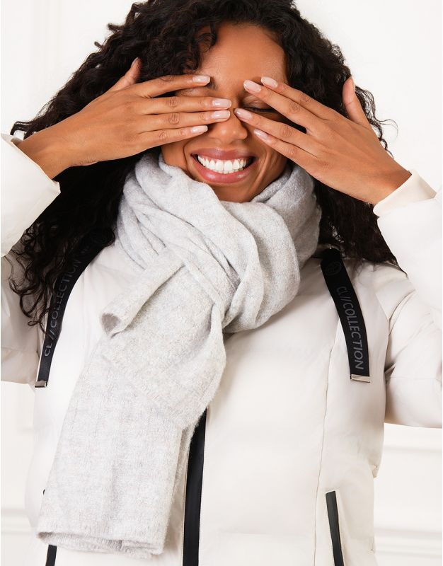 Echarpe torsades gris