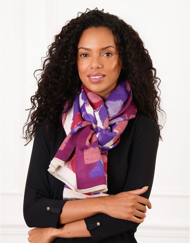 Foulard fleuri violet