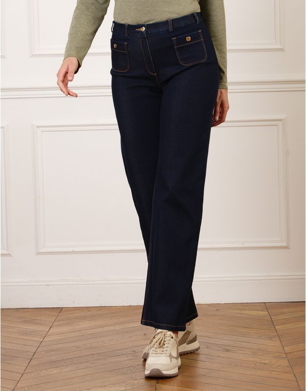 Jean large bleu brut