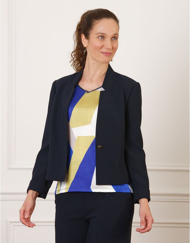 Veste chic tailleur bleu