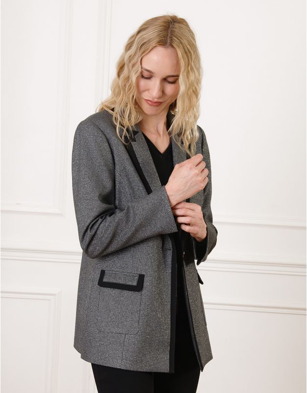 Blazer Femme élégant Court - Tailleur Léger En Tweed, Polyvalent Bureau Soirée