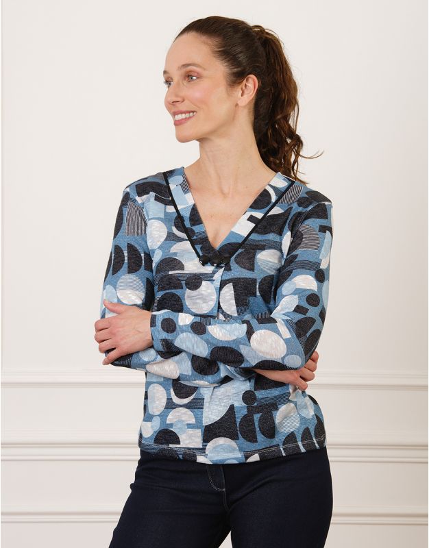 T-shirt motif géométrique