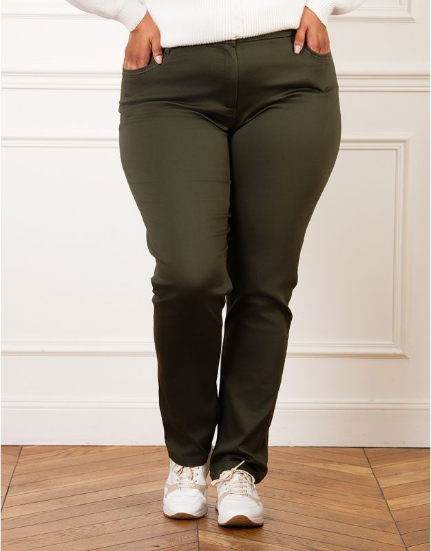 Pantalon coton vert kaki