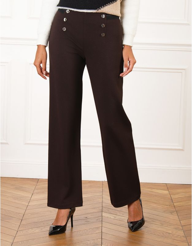 Pantalon large chocolat