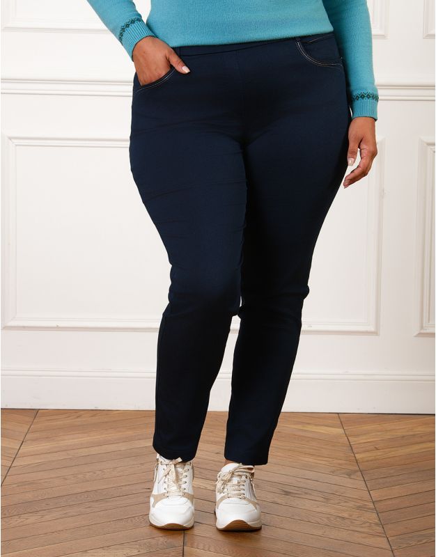Jegging coton bleu 7/8ème
