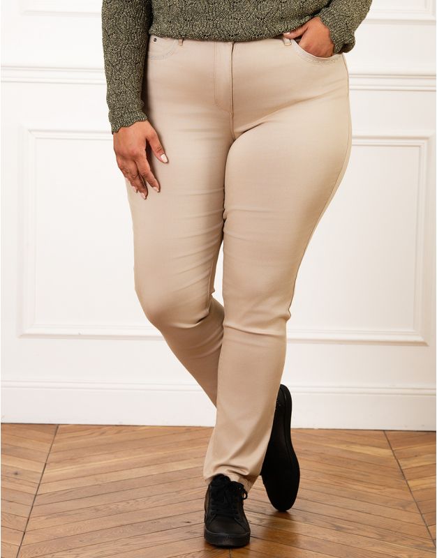Pantalon coton beige