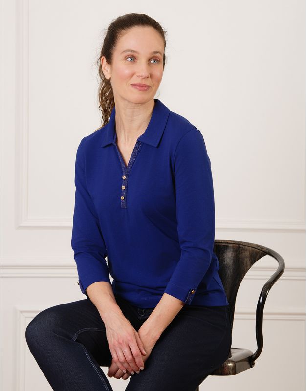 T-shirt coton polo bleu